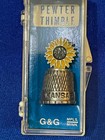 Pewter Kansas Thimble  Vintage  The Sunflower State