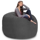 Comfy Sacks Memory Foam Bean Bag Chair  Charcoal Micro Suede