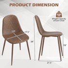 Dining Chair Set Of 4 Faux Pu Leather Upholstered Kitchen Chairs W  Metal Legs