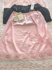 Lot Of 4 Nos Vintage Lacy Half Slips Black Pink White Small