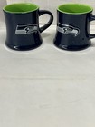 2x Seattle Seahawks Coffee Cup Mug 16 Oz Ceramic Sculpted Style Nfl Official