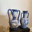 Wedgwood Blue Jasperware Portland Vase Pair  Classical Motif