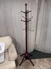 Vintage Antique Wood Iron Coat Tree Hat Rack Stand