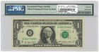 1977  1 Federal Reserve Note New York Fr 1909-b Pmg Au 55 Epq Offset Error