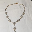 Gold silver Tone Floral Clear Crystal Jewelry Set Necklace Earrings Bracelet