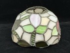 Vintage Tiffany Style  Lamp Shade 5   x 4 25  Tall Stained Glass Floral Globe