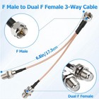 F-type Rg6 Splitter Coax Cable  75ohm 3 Way Splitter Combiner For Tv Antenna