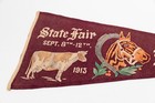 Incredible 1913 Wisconsin State Fair Milwaukee Souvenir Felt Pennant 34 