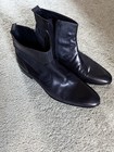 Men s Black Leather Ankle Boots Zip Closure Leather Lined Us 10 5 Italy