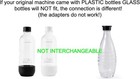 2-pack Glass Bottles Fits Sodastream Aqua Fizz Crystal Penguin Glass Models Only