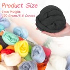 Wool Roving Yarn  250g 8 8oz Felting Wool Pure Roving Yarn  Drak Gray