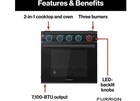 Lippert 2021123659 21  Rv 3-burner Gas Range W glass Door 2-color Led Knob Black