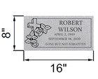 Gray Granite Grave Marker 16 x8 x4      Personalized Flat Headstone
