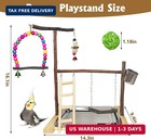 Bird Playground Parrot Playstand Parakeet Gym Playpen Cockatiel Play Stand Wood