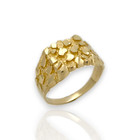Medium Nugget Square Ring - 10k Yellow Gold