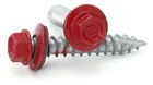  14 Hex Washer Head Roofing Screws Mechanical Galvanized   Crimson Red Finish