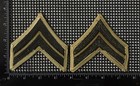 Vintage Us Marine Corps Corporal Rank Chevrons Green Khaki Patch Pair Twill Usmc