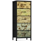 Vintage Tall 5 Drawer Dresser For Bedroom Storage  Slim Design Furniture