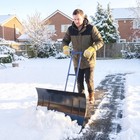 Snow Shovel With Wheels  29  X 18  Metal Snow Pusher  Blue