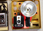 Kodak Brownie Hawkeye Flash Outfit   Duaflex Iv Film Cameras Flashes Bundle Work