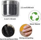 2 Colors Nail Glitter Dust - White Black Sand Powder Shining Sugar Effect Glitte