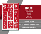 Rose Buds Roses Pattern Glass Etching Stencils Floral Art Reusable Armour Etch