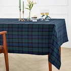 Linen Tablecloth Blue And Green Color  Christmas  Blackwatch Plaid  Solino Home