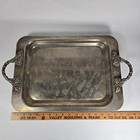 Vintage Godinger Silver-plated Serving Tray W  Grape   Leaf Motif On The Handles