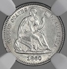 1860  H10c Liberty Seated Half Dime  Ngc Unc Details  cleaned   8404749-029