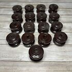 Vintage Brown Porcelain Ceramic Spool Insulator   Telegraph Telephone Electric