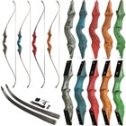 60  Recurve Bow Longbow Arrow Set Archery Takedown Rh Lh 20-60lbs Hunt Shooting