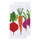 Double Sided Print Woven Cotton Kitchen Dish Towel Set  2-pack  16  X 26   Ve   