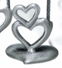 5 Place Card Holders Metal Stacked Heart Dresser Picture Stand Display