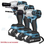 21v Cordless Impact Wrench 1 2  550nm High Torque Brushless Drill 3ah Battery