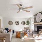 52 In  Indoor Brushed Nickel Ceiling Fan With Led Light  Remote Control - New