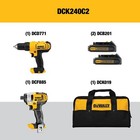 Dewalt 20v Max Drill   Impact Driver Combo Kit     2 Batteries   Charger dck240c2 