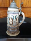 Very Large 3 Liter Vintage German Beer Stein pewter Lid crusades  330