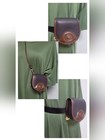 Dooney   Bourke Black Brown Pebbled Leather Saddle Crossbody Belt Bag Vtg Mint 