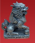 Chinese Hand Carved Copper Kylin Sculpture Xuande Mark Table Ornament Antique