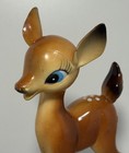 Vintage Hard Plastic Spotted Deer W big Blue Eyes Made In Hong Kong 7    Tall