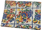 Vintage Bloomingdales Tablecloth  never Used vibrant Handmade Fruit Block Print