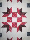 New Cotton Patchwork Queen Quilt Top  88  X 88   Red  Flat Shipping  E
