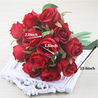 Artificial Flowers 12 Pcs Silk Realistic Roses Diy Bouquet For Home Parties T   