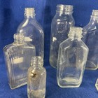 Lot Of 13 Vintage Clear Glass Bottles Assorted Apothecary Style Jars