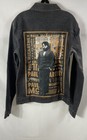 Paul Mccartney Men s Gray Denim Trucker Jacket Embroidered Back Graphic Size M
