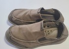 Crocs Walu Men s 9 Taupe   Brown Canvas Slip-on Casual Loafer Shoes 201161