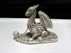 Set Of 3 Vintage Spoontiques Pewter Dragon Figurines  Lot  2  Preowned