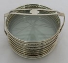 Vintage Webster   Co Sterling Silver   Crystal  7  3  Coaster Set In Holder