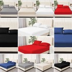 Hotel Quality Fitted Sheet Deep Pocket Breathable Soft Elastic  Mattress Sheets