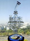 Blue Recycler Rig Eight Hearts Water Pipe Smoking Tire Bong With 14mm Bowl 12   